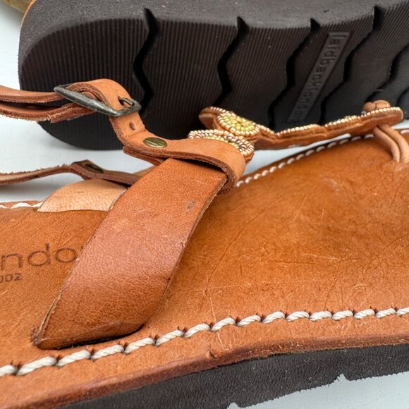 Laidback London Womens Beaded Thong Adjustable Strap Sandal woman’s size 39  8.5 - Picture 8 of 13